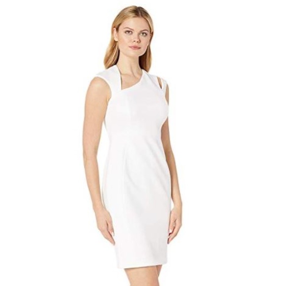Calvin Klein Asymmetric Dress Shoulder CutOut Sz10 - Picture 3 of 8